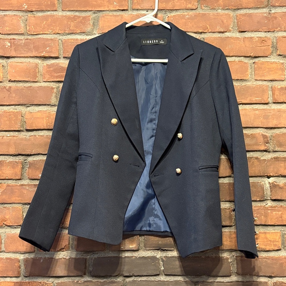Lioness Navy Blazer with Gold Buttons